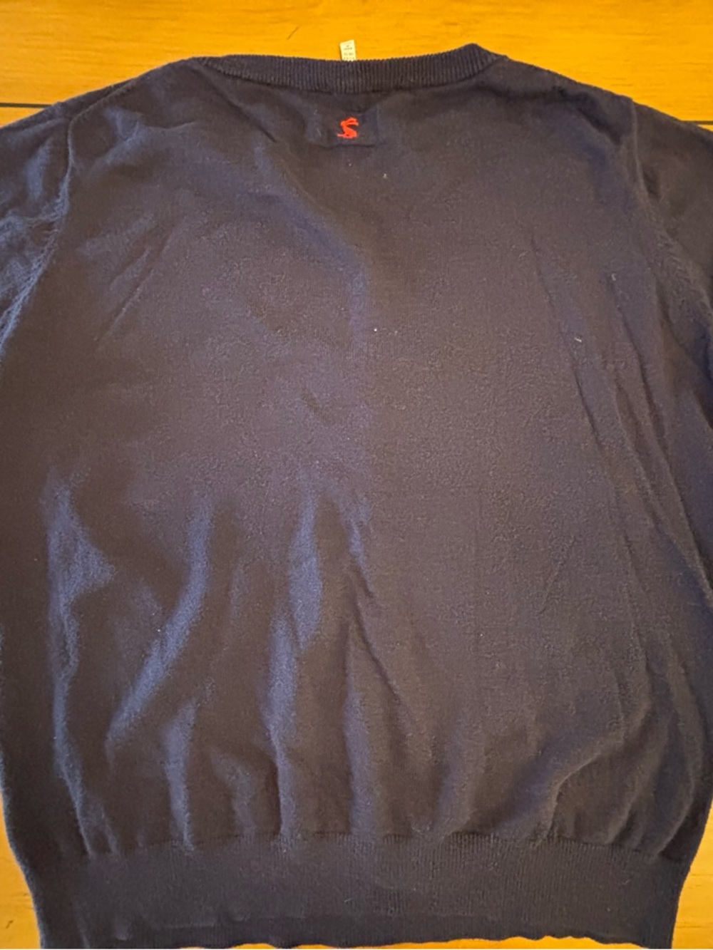 Navy Cotton Crewneck Sweater with Intarsia French Dog - Picture 8 of 9